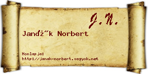 Janák Norbert névjegykártya