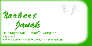 norbert janak business card